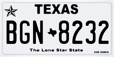 TX license plate BGN8232