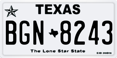 TX license plate BGN8243