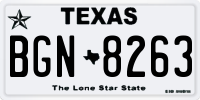 TX license plate BGN8263