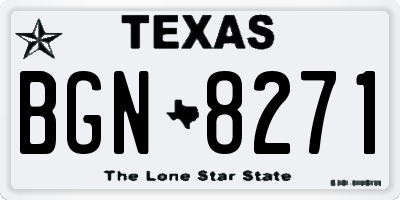 TX license plate BGN8271
