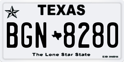 TX license plate BGN8280