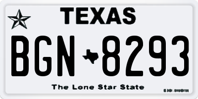 TX license plate BGN8293