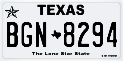 TX license plate BGN8294