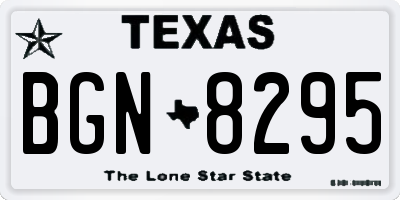 TX license plate BGN8295