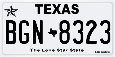 TX license plate BGN8323