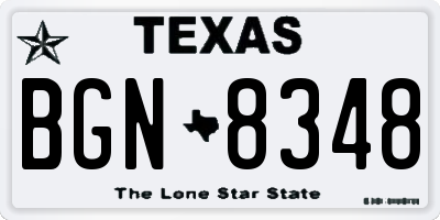 TX license plate BGN8348