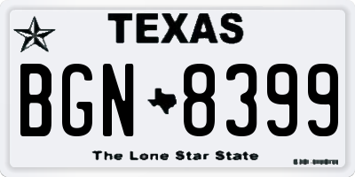 TX license plate BGN8399