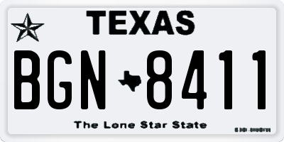 TX license plate BGN8411