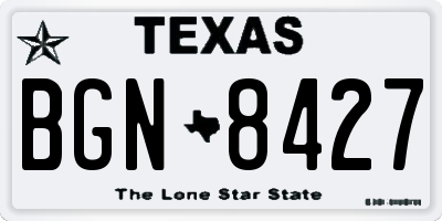 TX license plate BGN8427