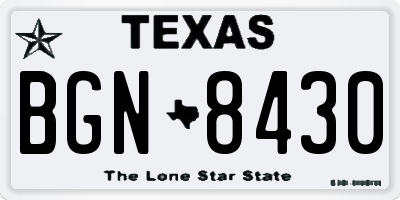 TX license plate BGN8430