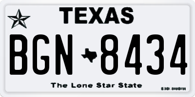 TX license plate BGN8434