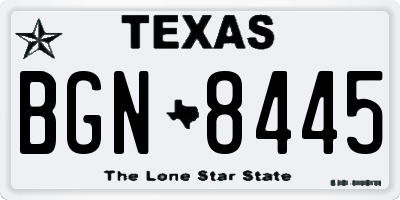 TX license plate BGN8445