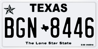 TX license plate BGN8446