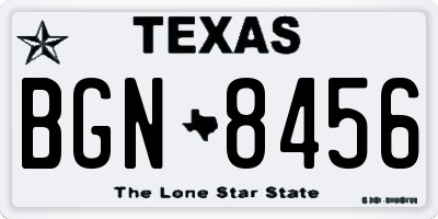TX license plate BGN8456