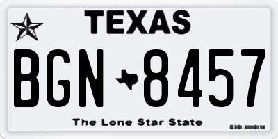 TX license plate BGN8457