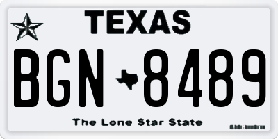 TX license plate BGN8489