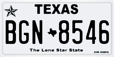 TX license plate BGN8546