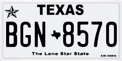 TX license plate BGN8570