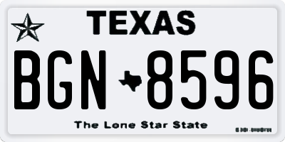 TX license plate BGN8596