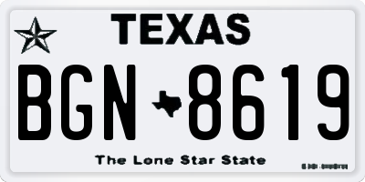 TX license plate BGN8619