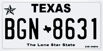 TX license plate BGN8631