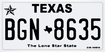 TX license plate BGN8635