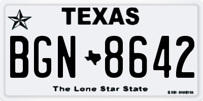 TX license plate BGN8642