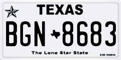 TX license plate BGN8683