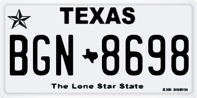 TX license plate BGN8698