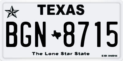 TX license plate BGN8715