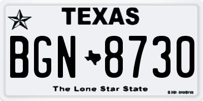 TX license plate BGN8730