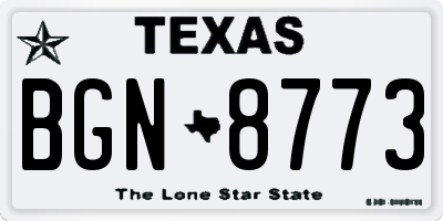 TX license plate BGN8773