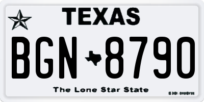 TX license plate BGN8790