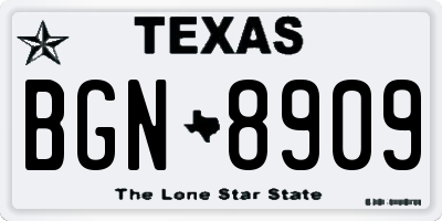 TX license plate BGN8909