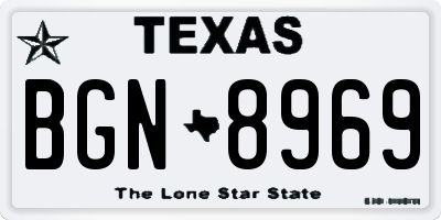 TX license plate BGN8969