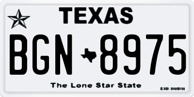 TX license plate BGN8975