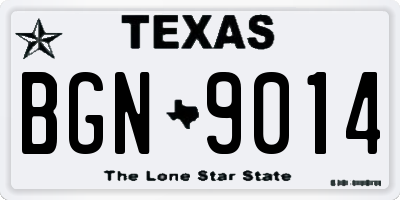 TX license plate BGN9014