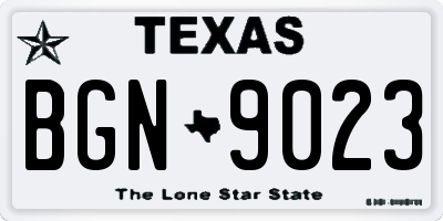 TX license plate BGN9023