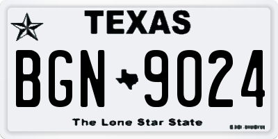 TX license plate BGN9024