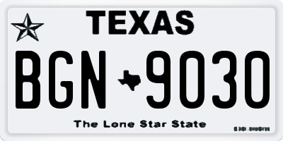 TX license plate BGN9030
