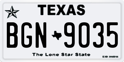 TX license plate BGN9035