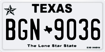 TX license plate BGN9036