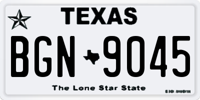 TX license plate BGN9045