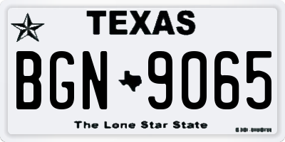 TX license plate BGN9065