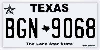 TX license plate BGN9068