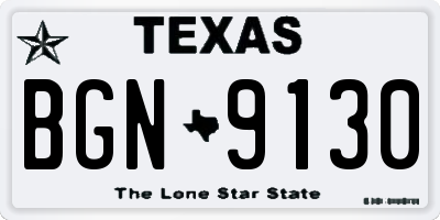 TX license plate BGN9130
