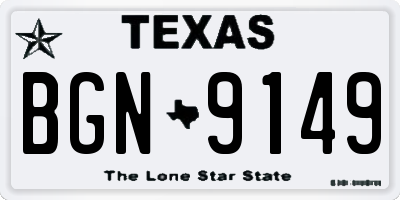 TX license plate BGN9149