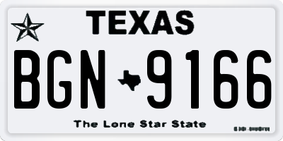 TX license plate BGN9166
