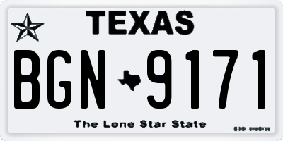 TX license plate BGN9171