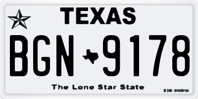 TX license plate BGN9178